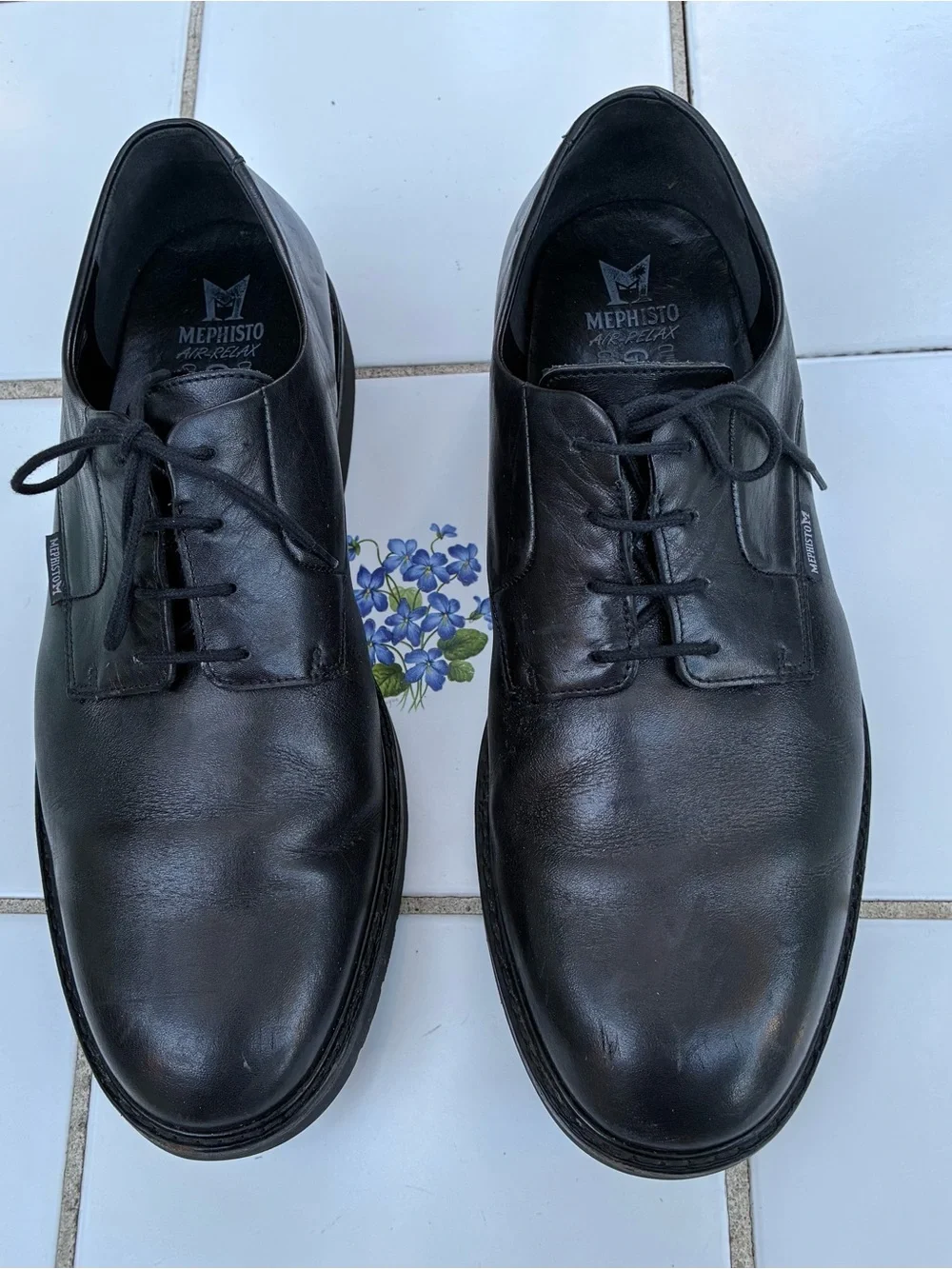 Mephisto Men’s Size 12 Black Lace Up Shoes Goodyear Welt Air Relax Leather